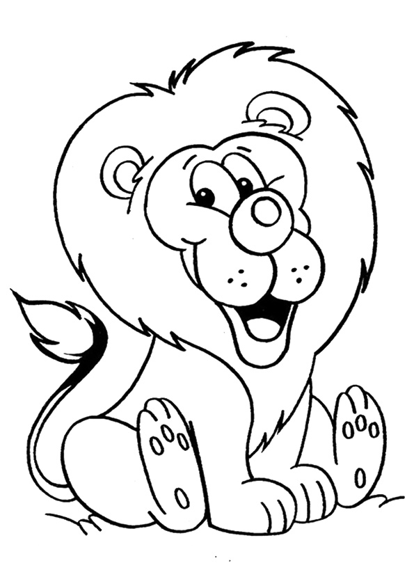 Dibujo de León ¡Feliz para Colorear y Imprimir