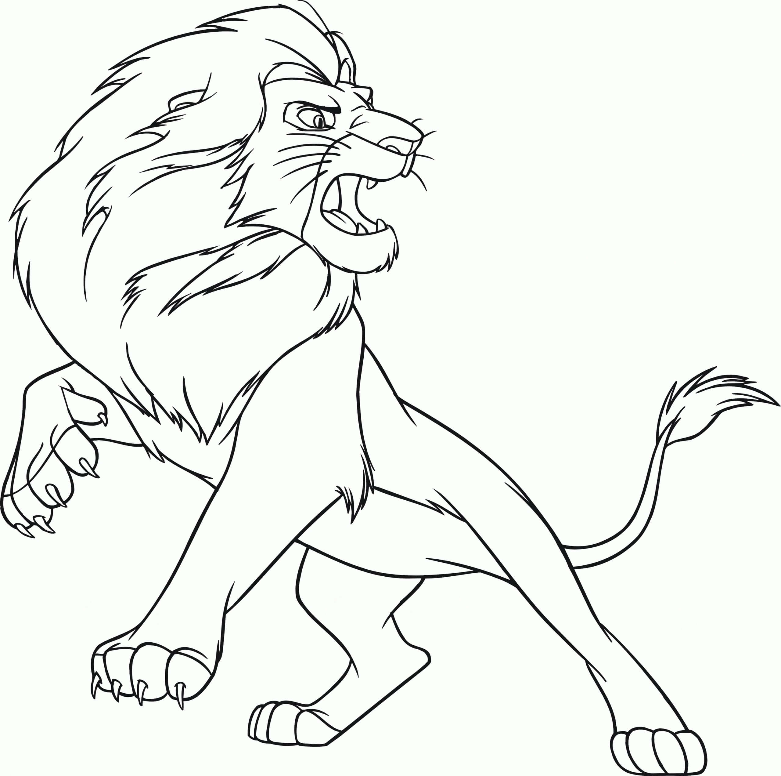 Dibujo de Majestuoso León para Colorear y Imprimir