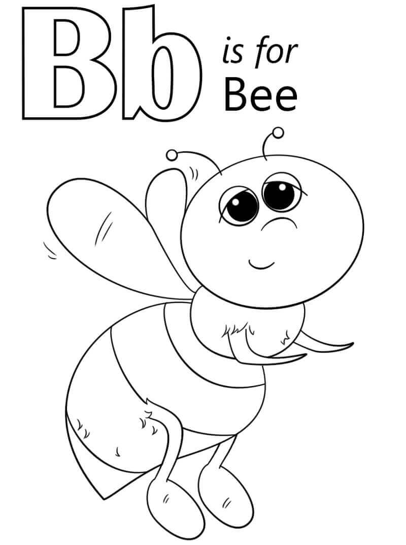 dibujos abeja letra b para colorear