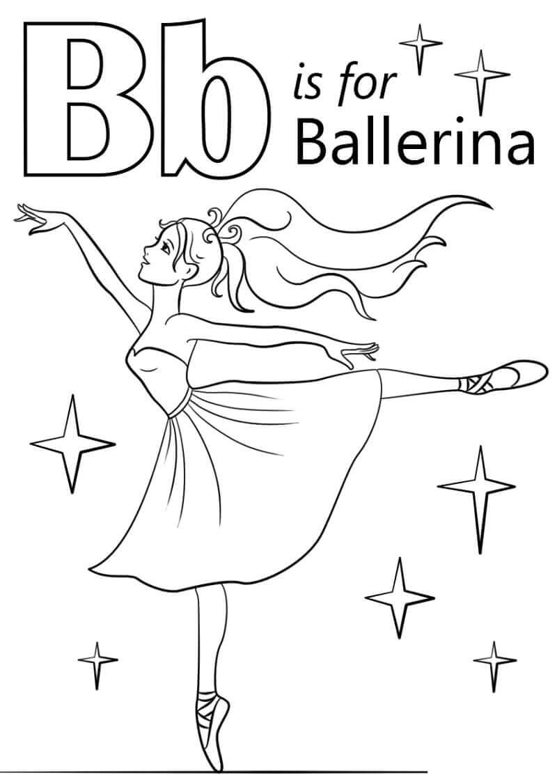 dibujos bailarina letra b para colorear