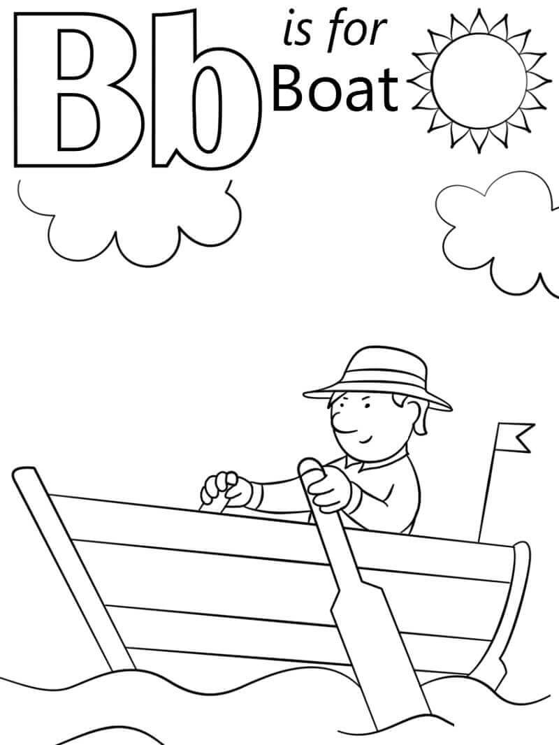 dibujos barco letra b para colorear