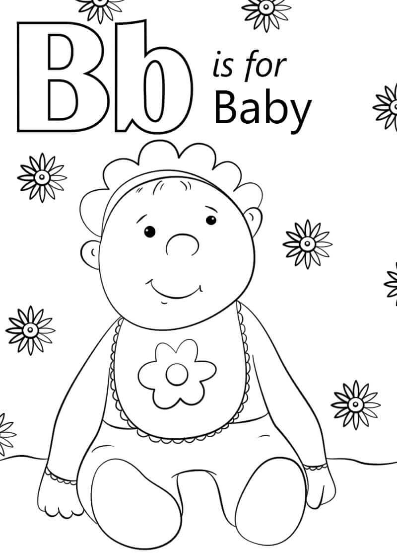 dibujos bebe letra b para colorear