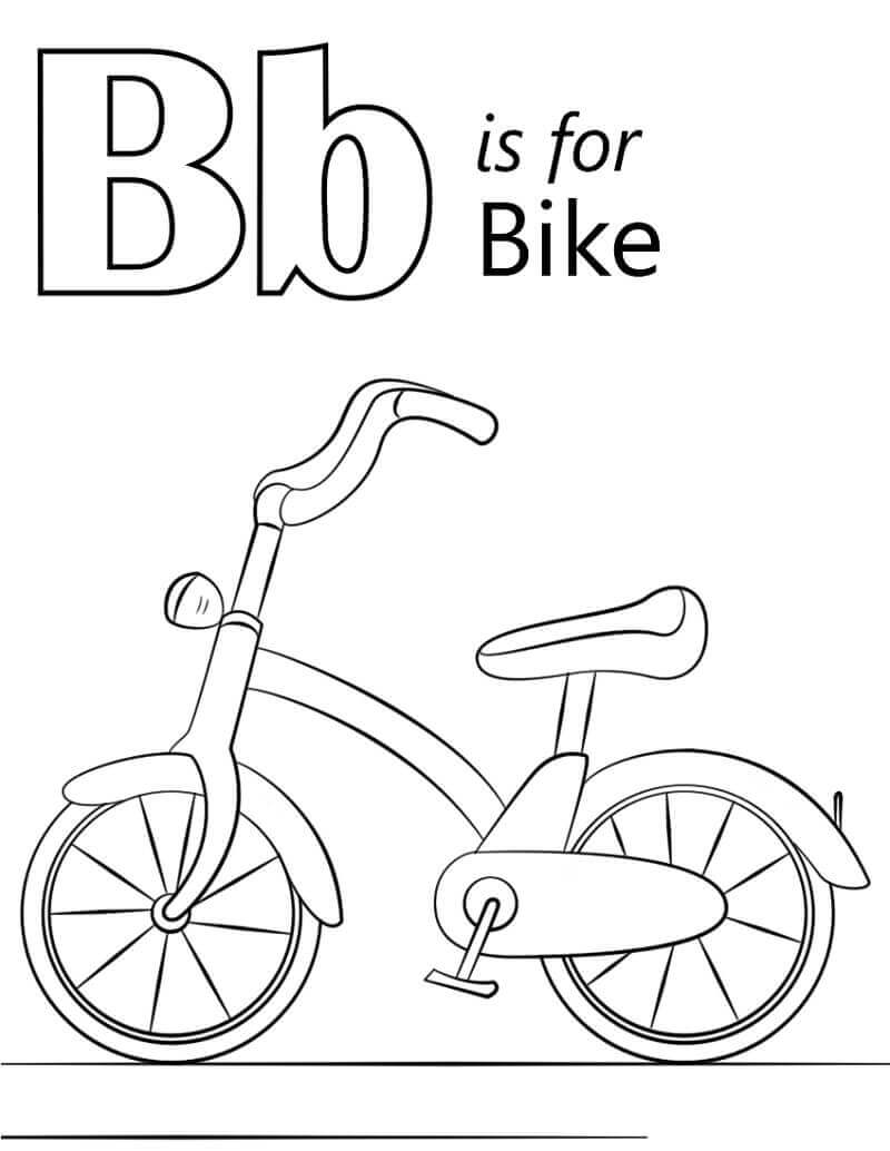 dibujos bicicleta letra b para colorear