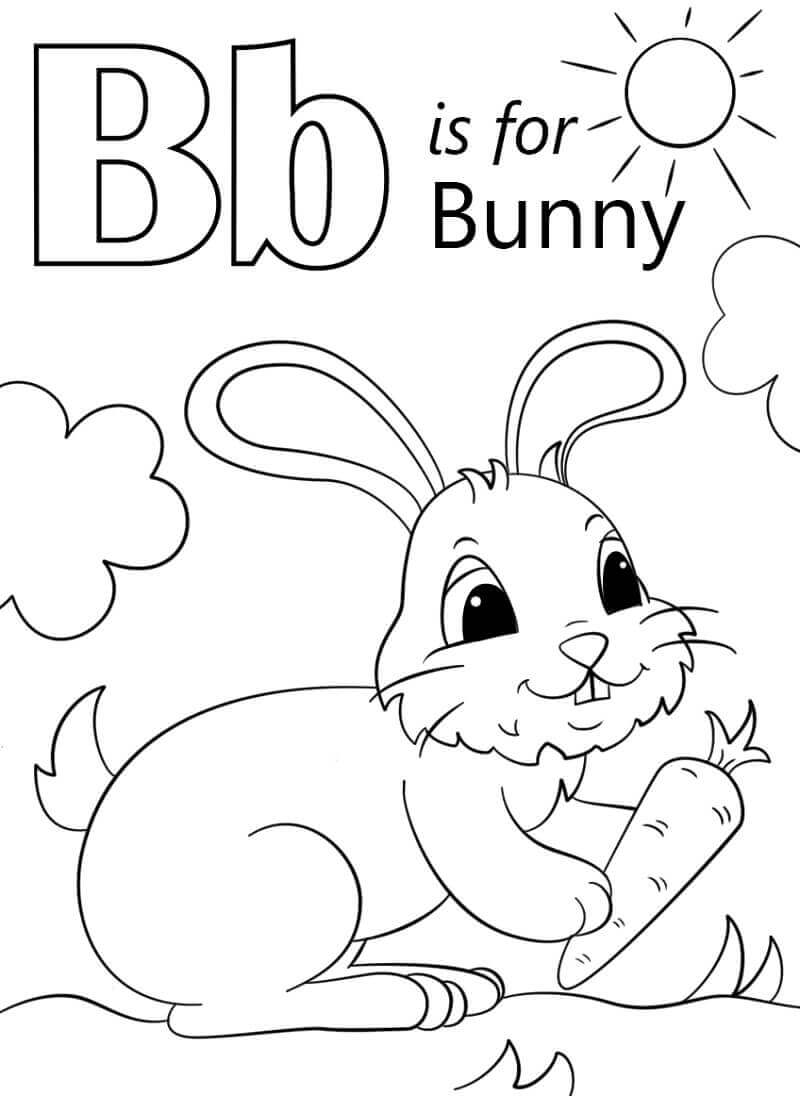dibujos conejito letra b para colorear