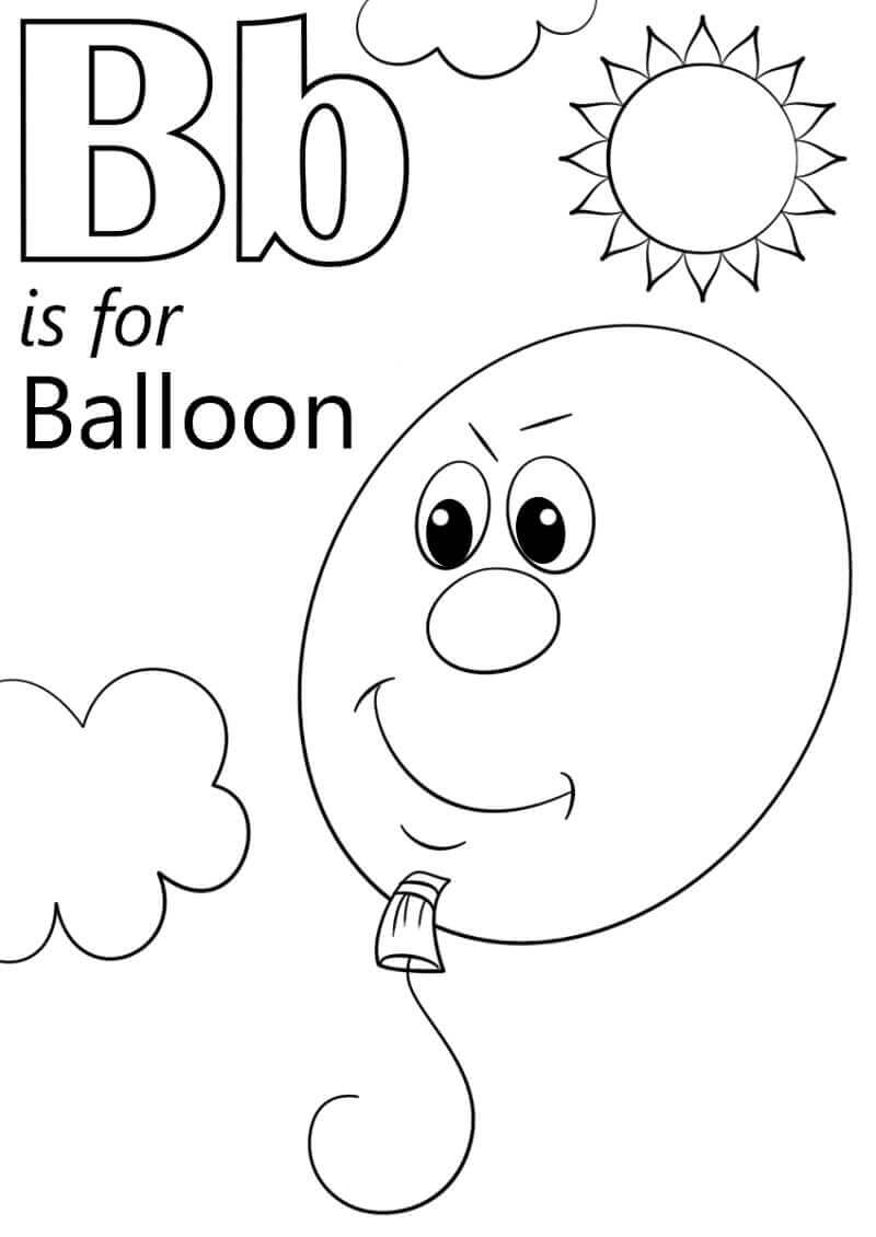 dibujos globo letra b para colorear