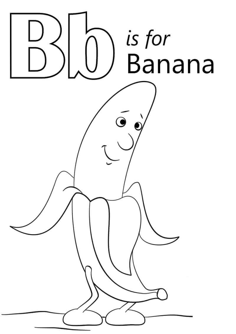 dibujos letra de platano b para colorear