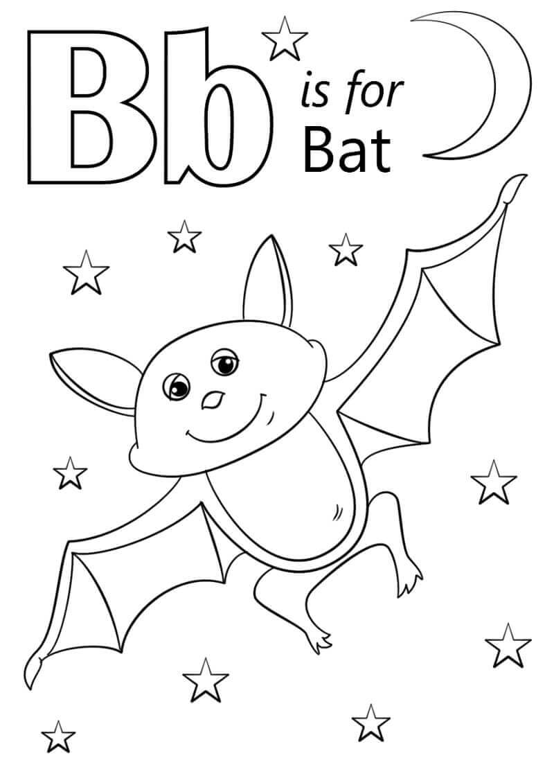dibujos murcielago letra b para colorear