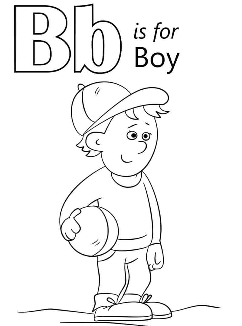 dibujos nino letra b para colorear