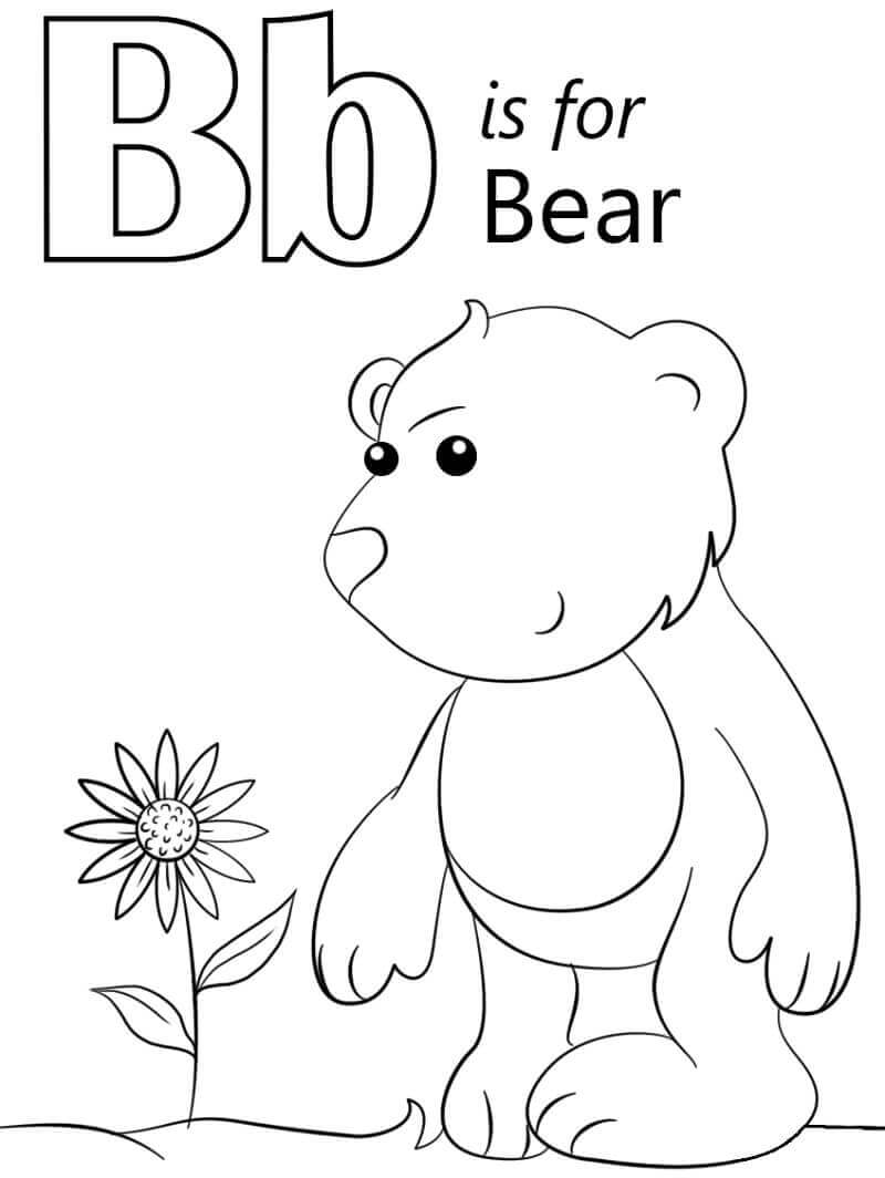 dibujos oso letra b para colorear