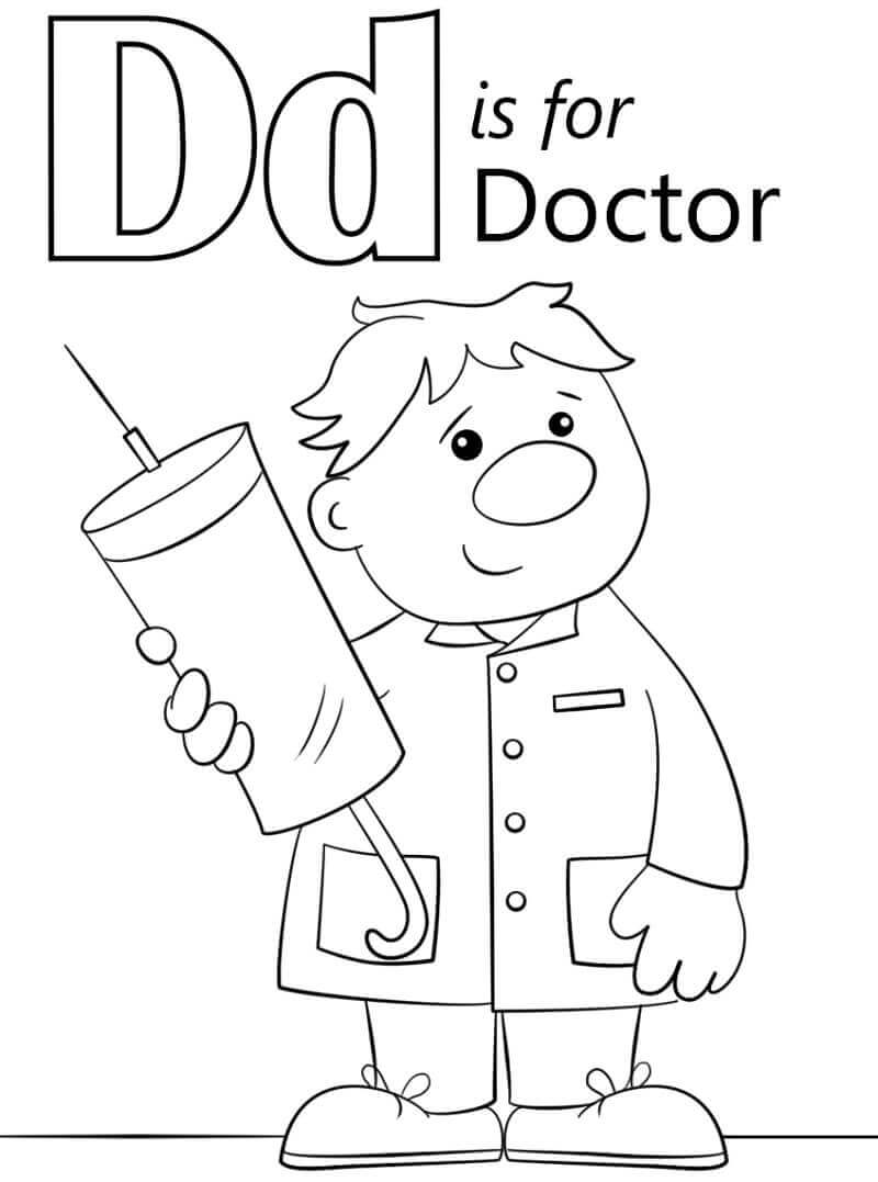 Letra D para Colorear