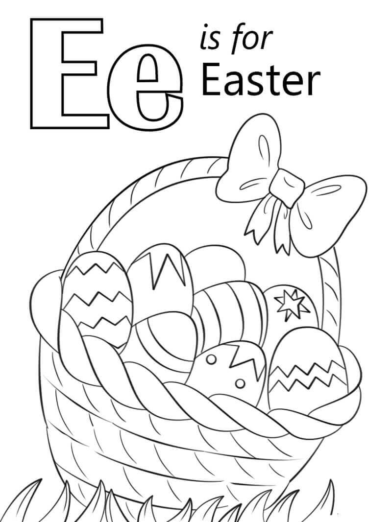 dibujos letra de pascua e para colorear