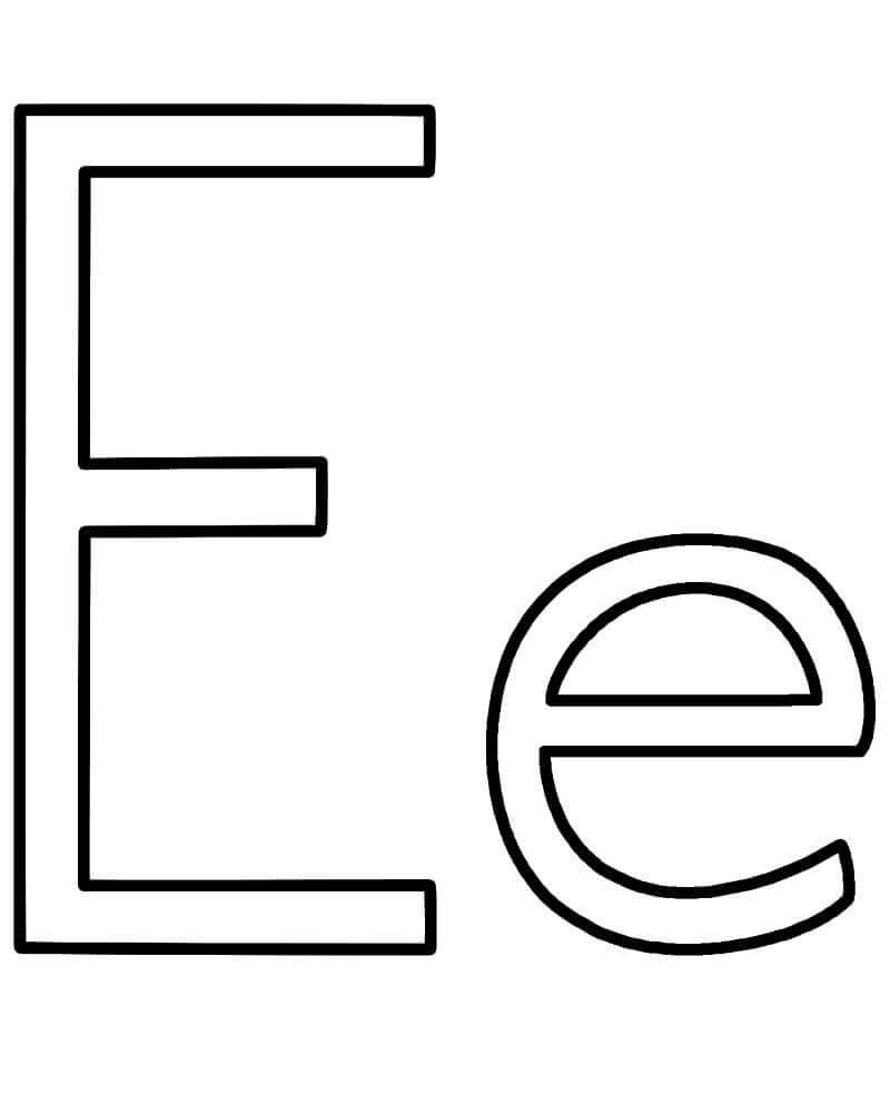 dibujos letra e 4 para colorear
