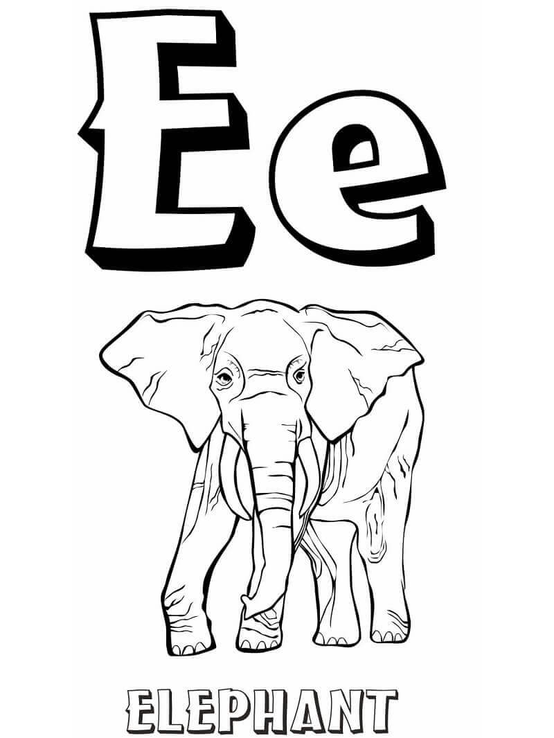dibujos letra e 6 para colorear