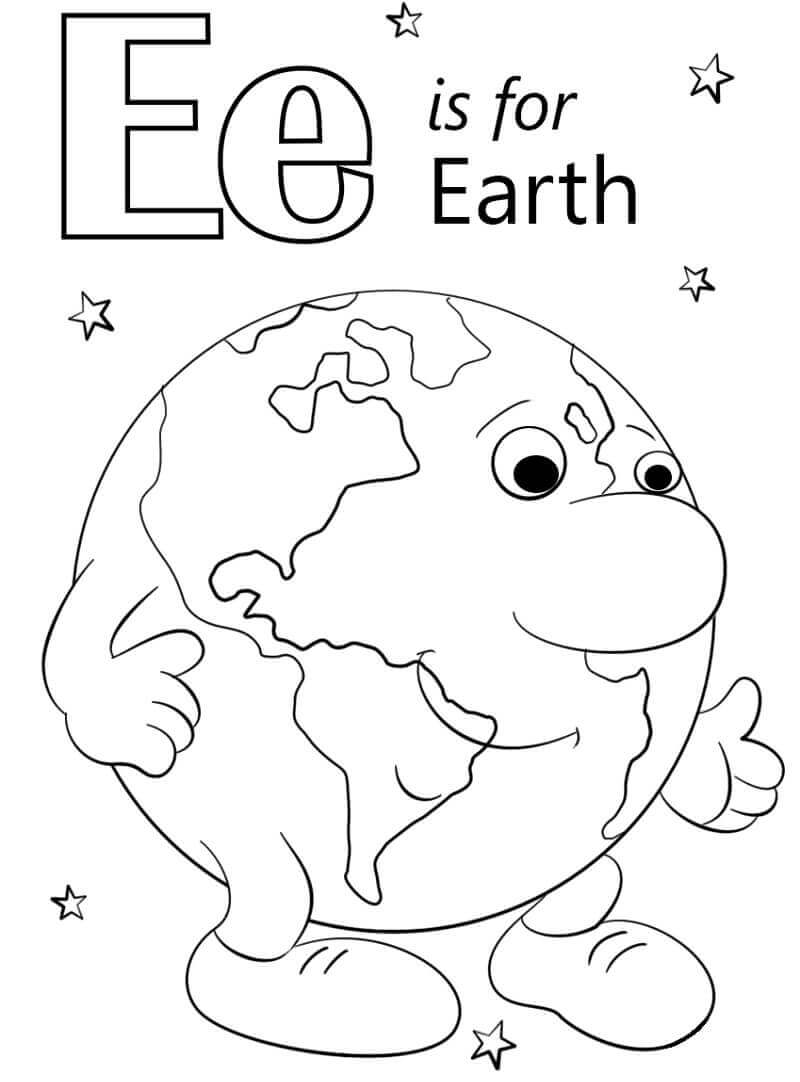 dibujos letra mundial e para colorear