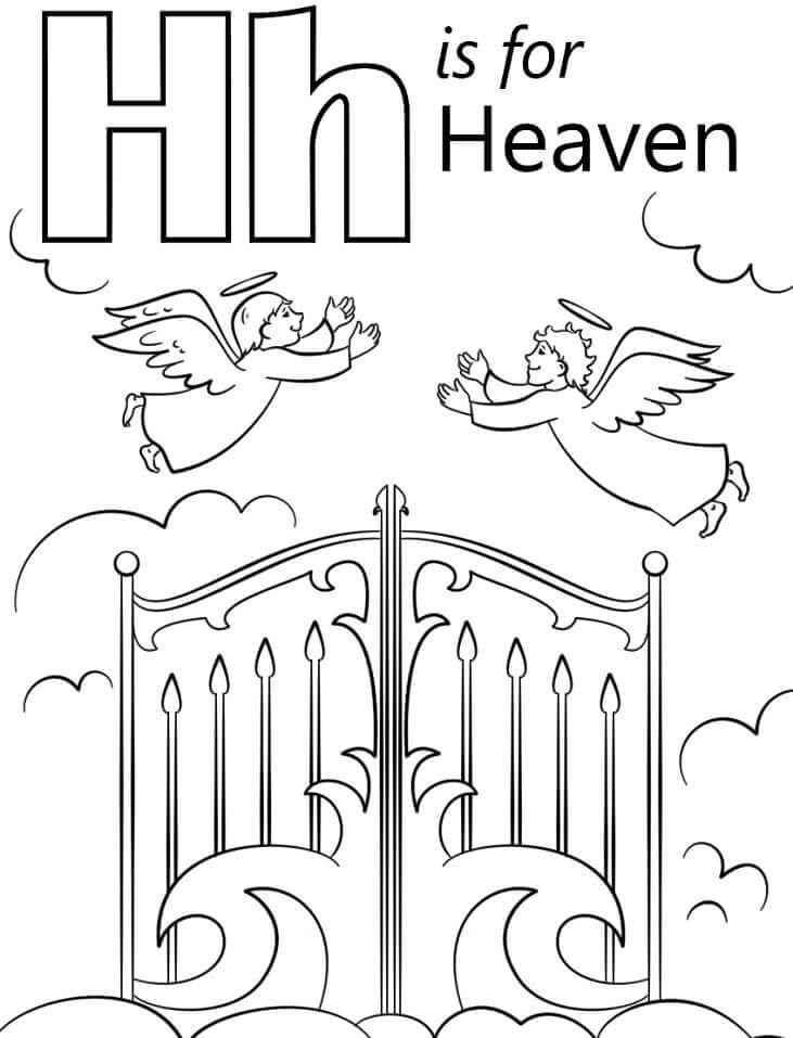 dibujos cielo letra h para colorear