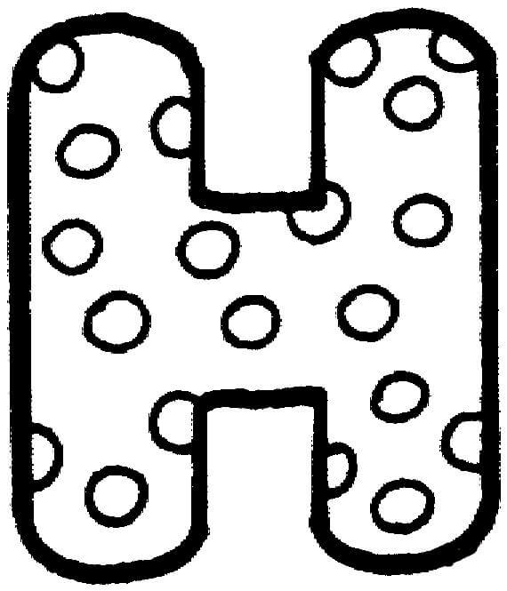 dibujos lunares letra h para colorear