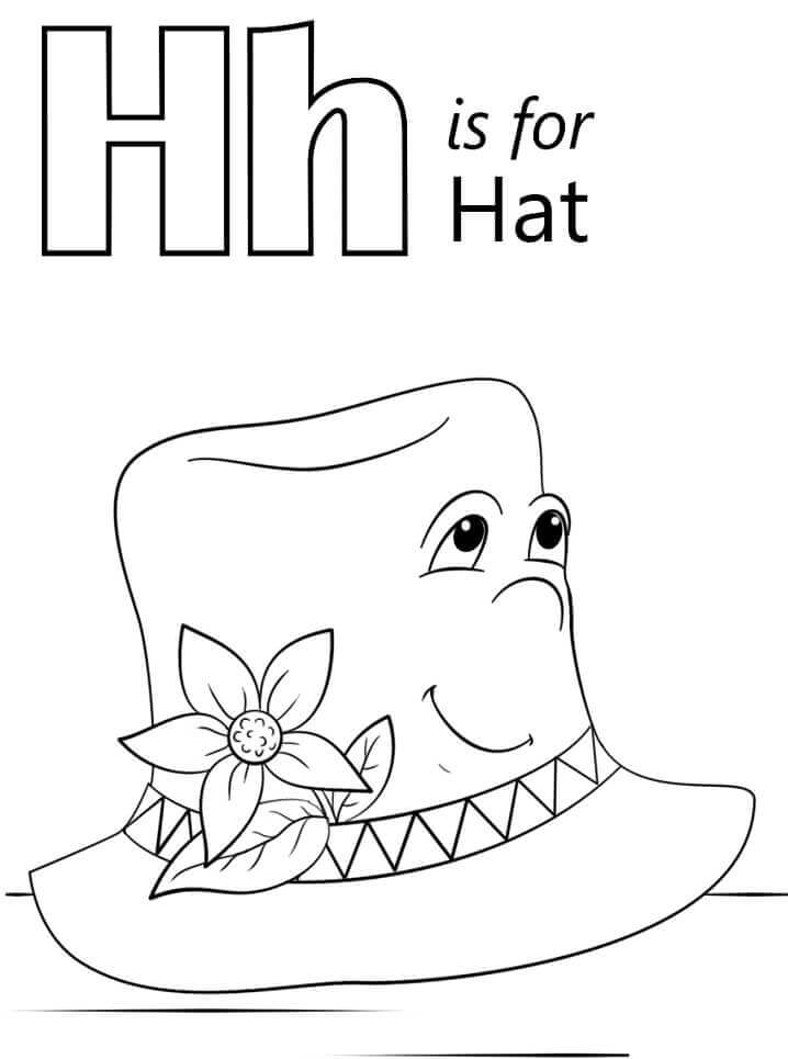 dibujos sombrero letra h para colorear