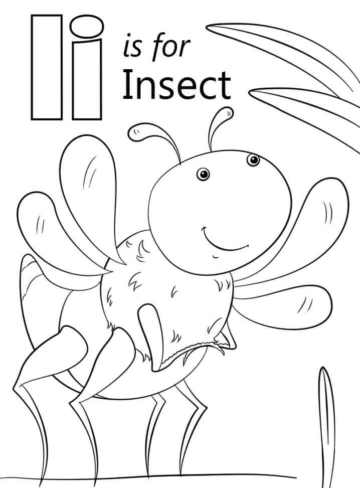 dibujos letra de insecto i para colorear