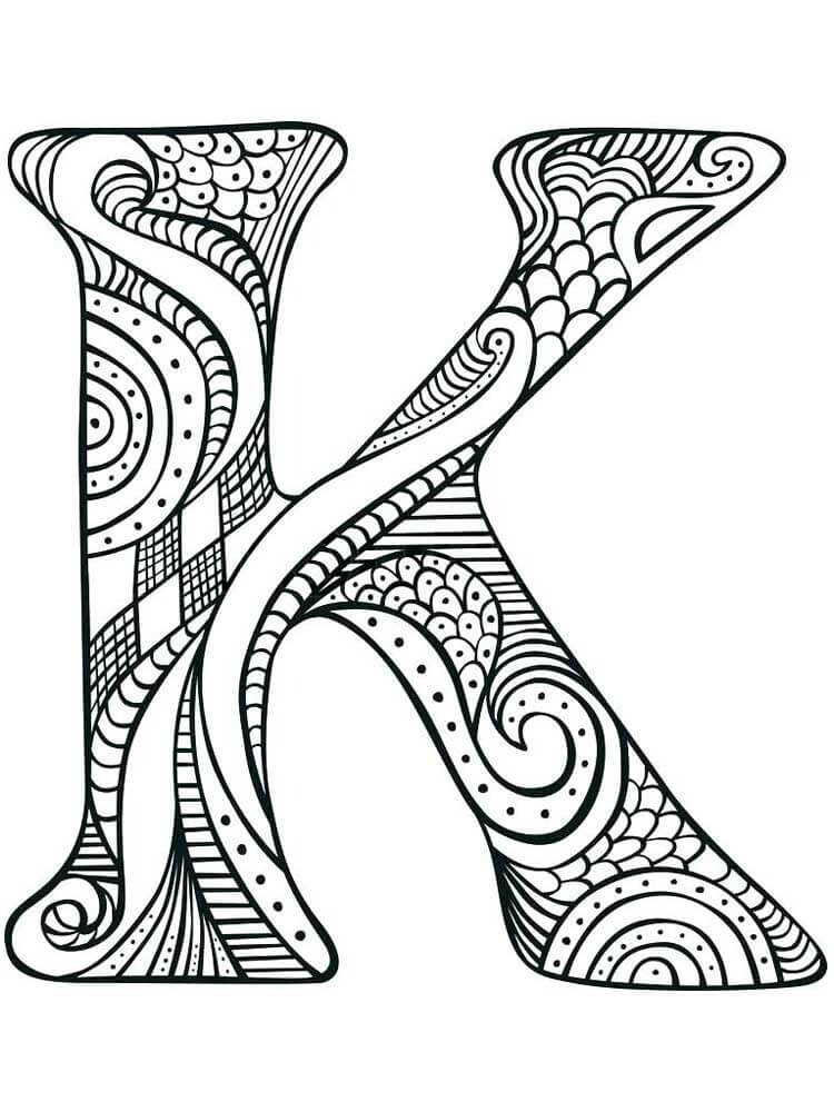 Letra K para Colorear