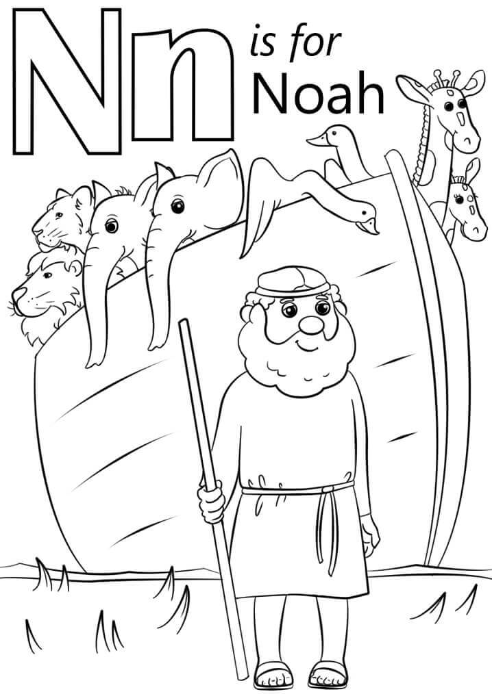 dibujos letra n de noe para colorear