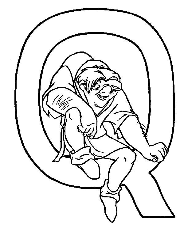dibujos quasimodo letra q para colorear