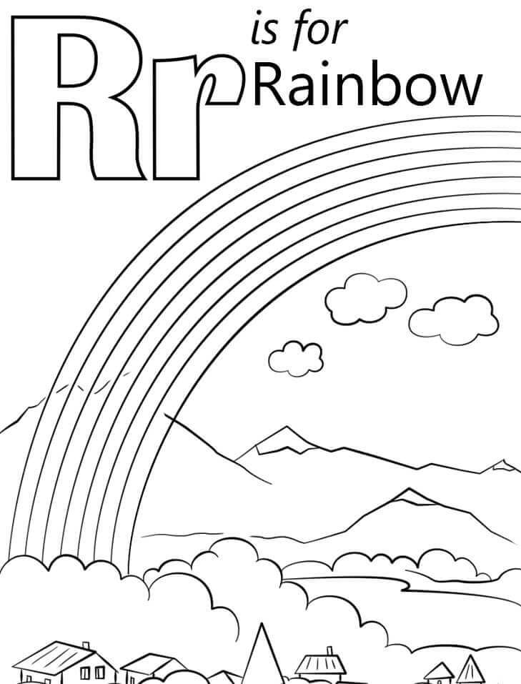 dibujos arcoiris letra r para colorear