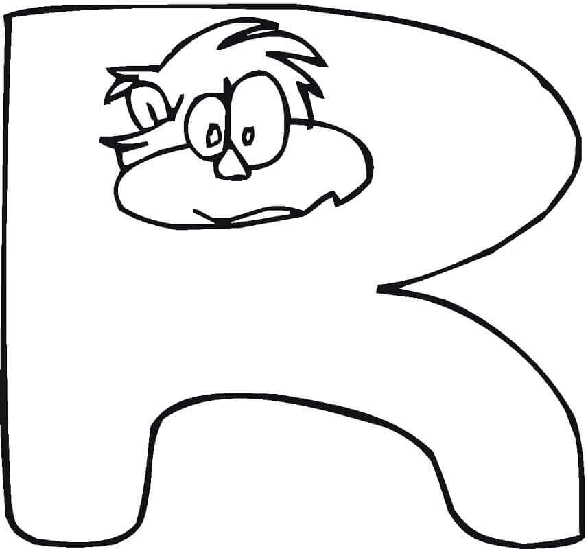 dibujos letra r con mono para colorear