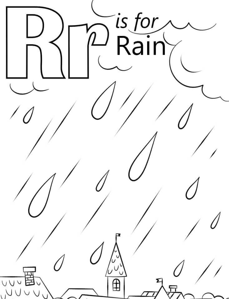 dibujos lluvia letra r para colorear