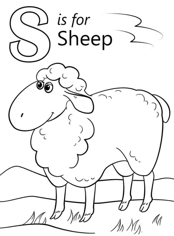 dibujos oveja letra s para colorear