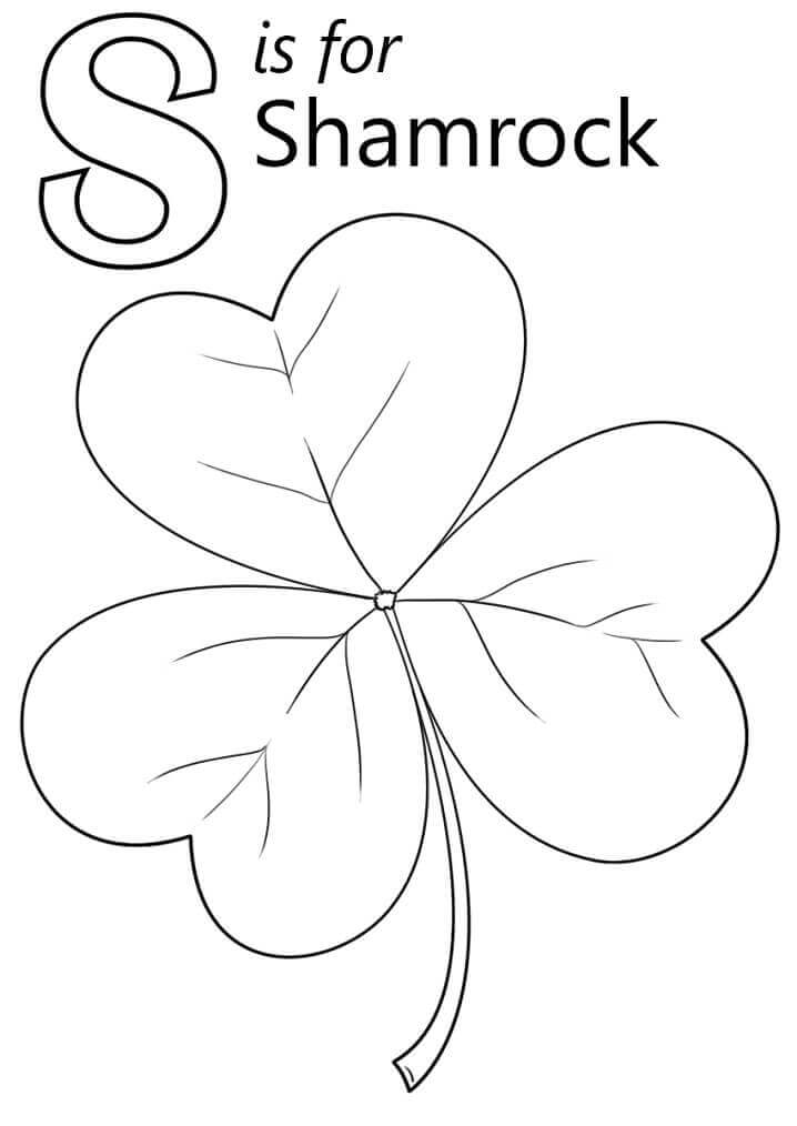 dibujos trebol letra s para colorear