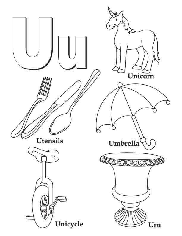 dibujos letra u 2 para colorear