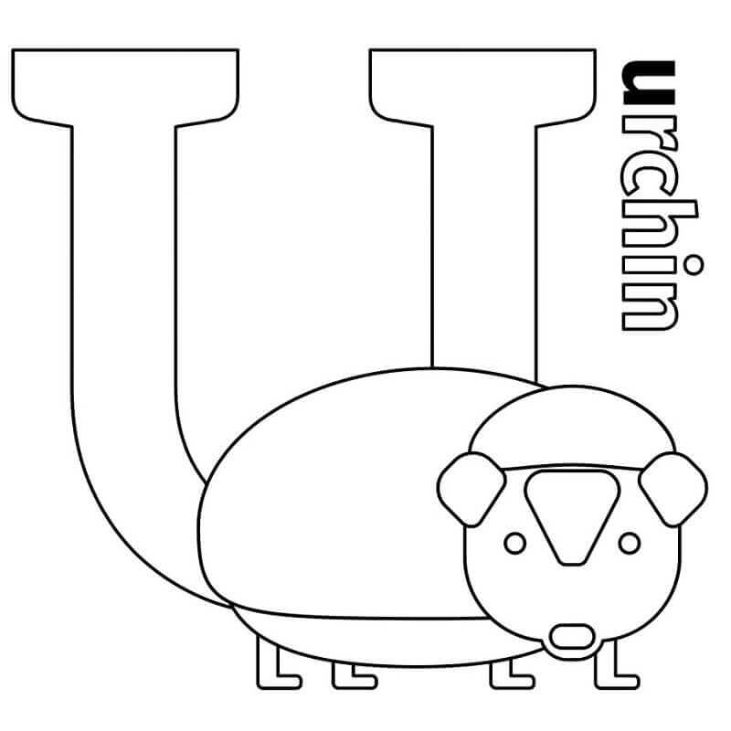 dibujos letra u de urchin para colorear