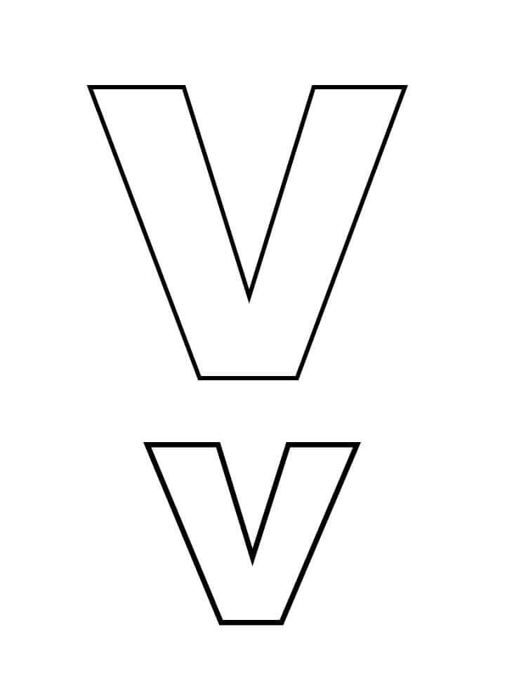 dibujos letra v 2 para colorear
