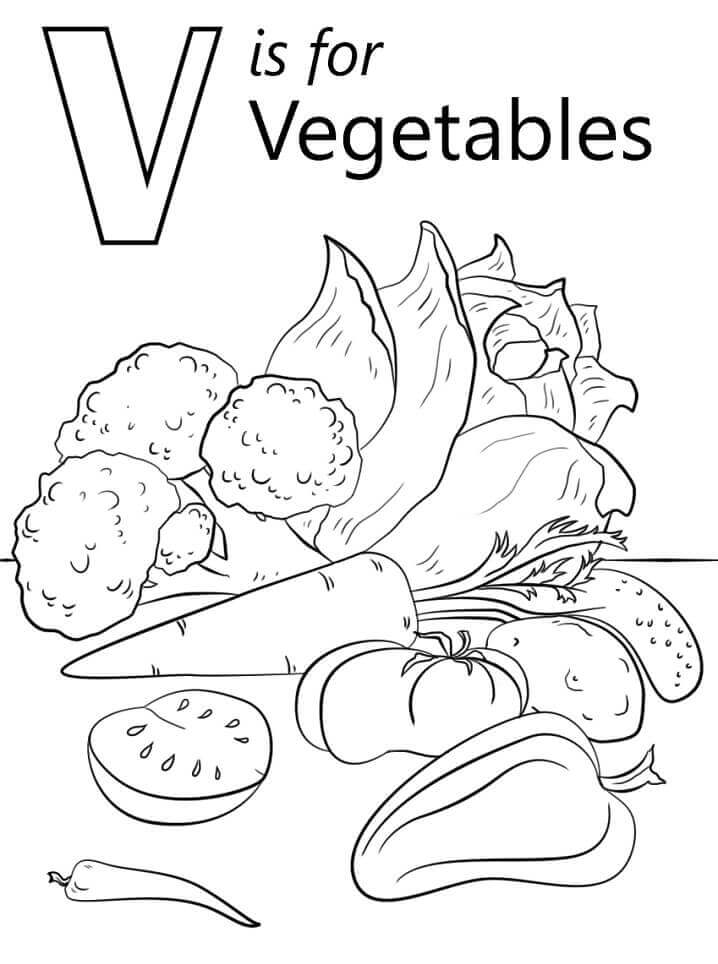 dibujos vegetales letra v para colorear