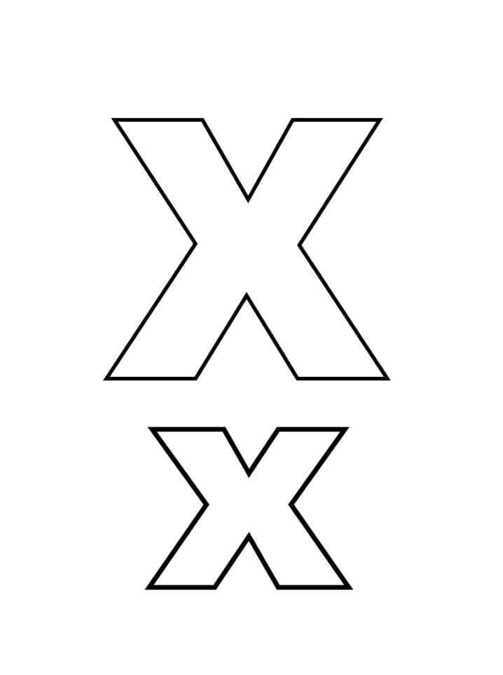 Letra X para Colorear