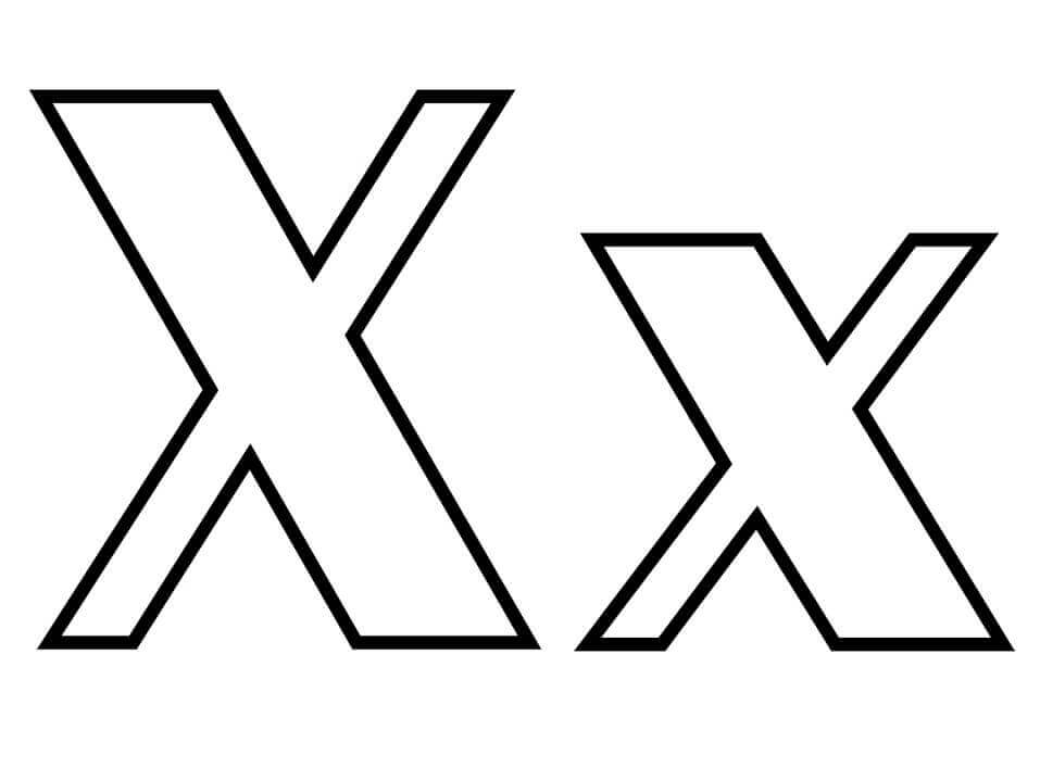 dibujo letter x x para imprimir y colorear