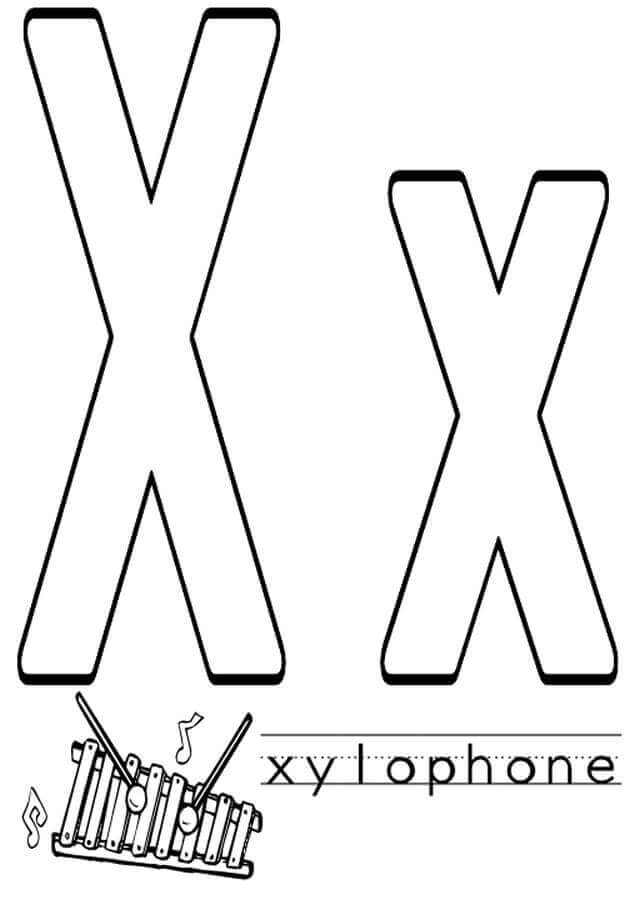 letra x de xilofono dibujo