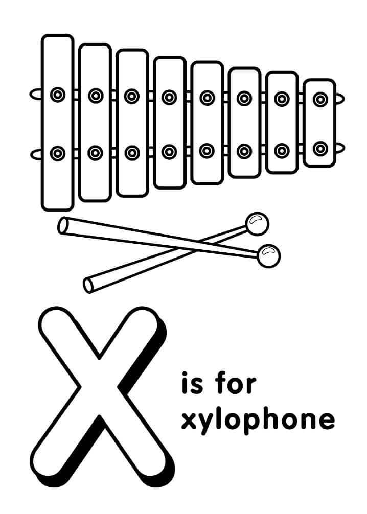 xilofono letra x para download
