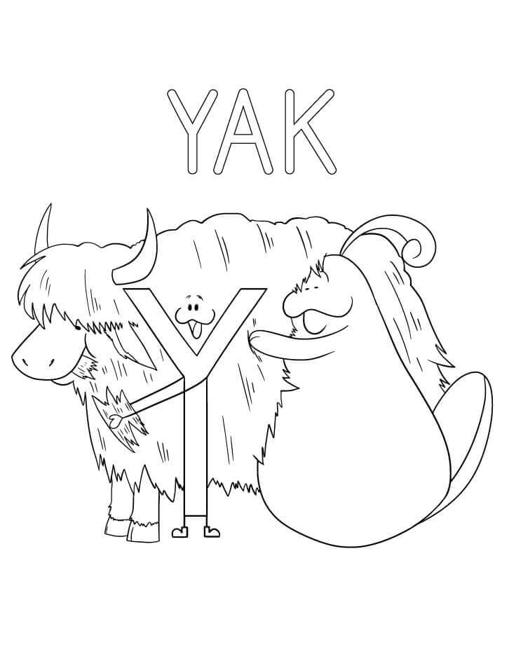 dibujo yak letra y 1 para colorear