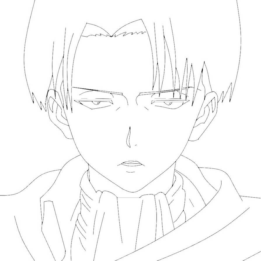 Dibujo de Anime Levi para Colorear y Imprimir