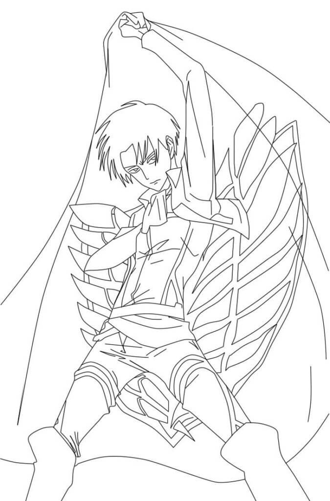 Dibujo de Levi Del Ataque a Los Titanes para Colorear y Imprimir