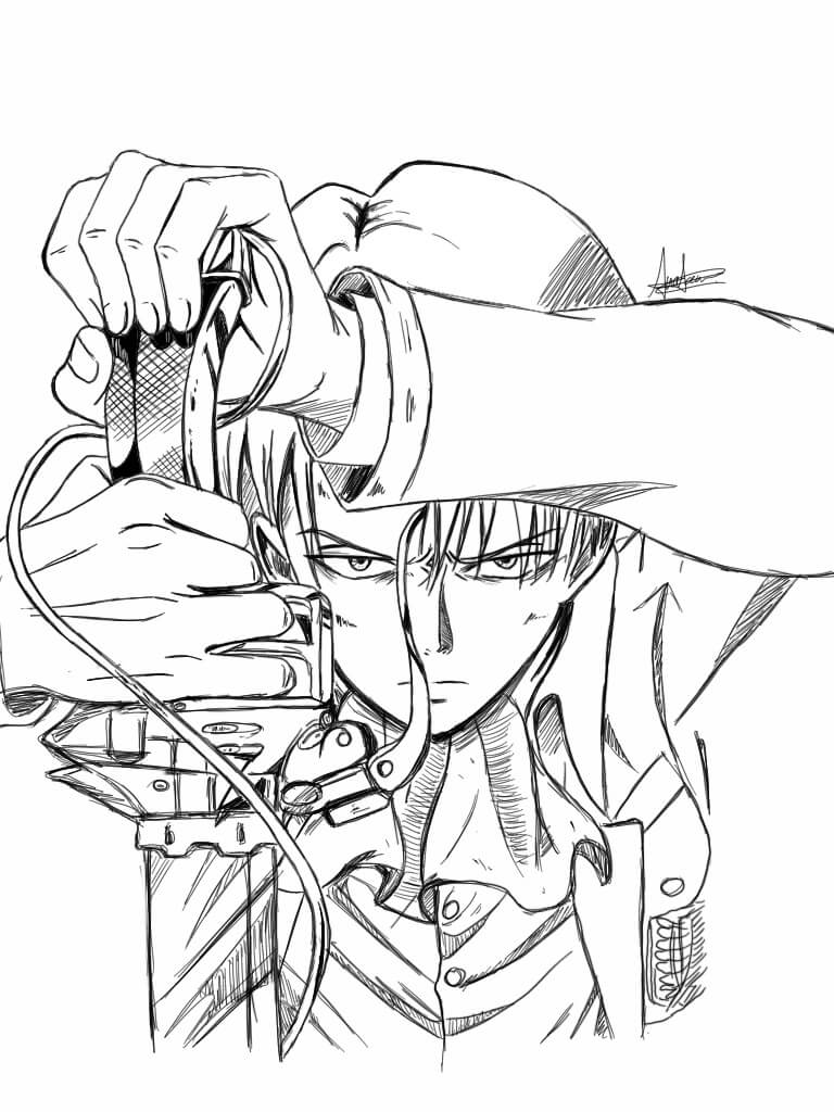Dibujo de Levi Heichou para Colorear y Imprimir