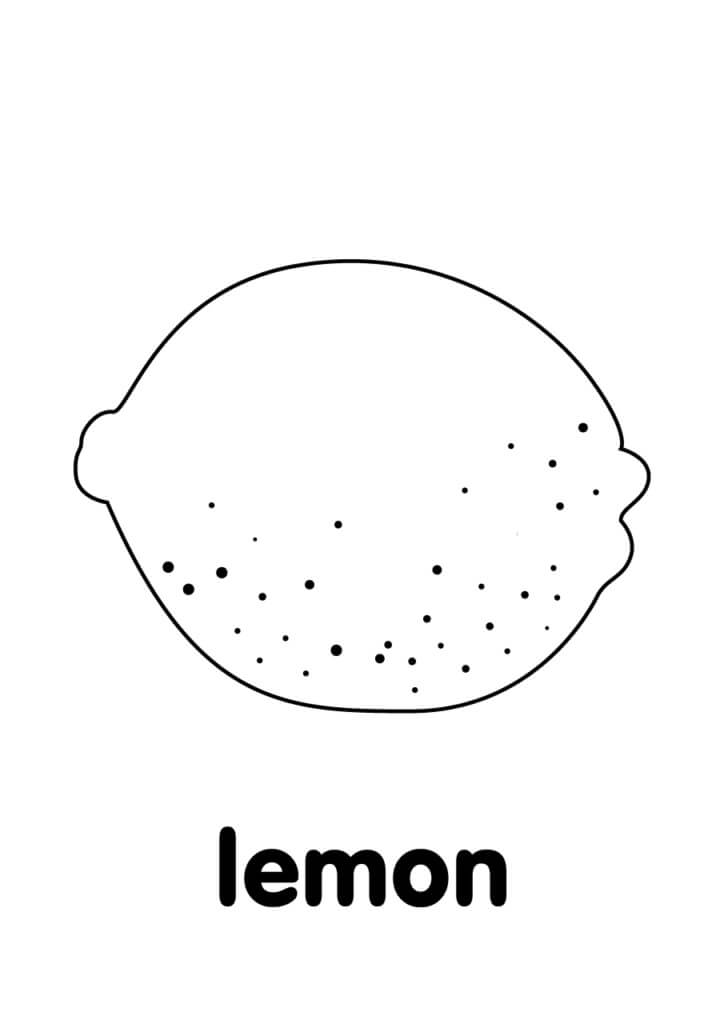 dibujo limon basico y medio limon para colorear