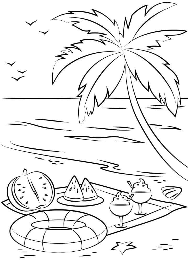 dibujo postre de playa imagenes para colorear