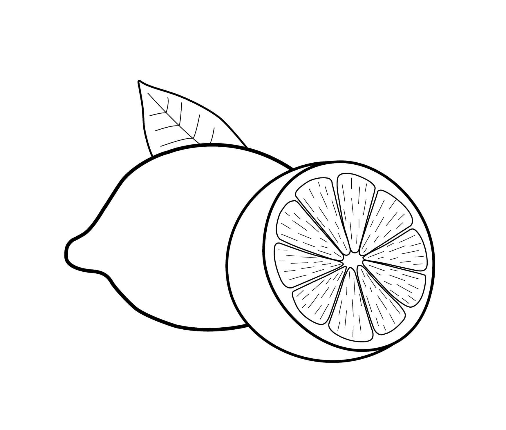 dibujo un limon y medio limon para colorear
