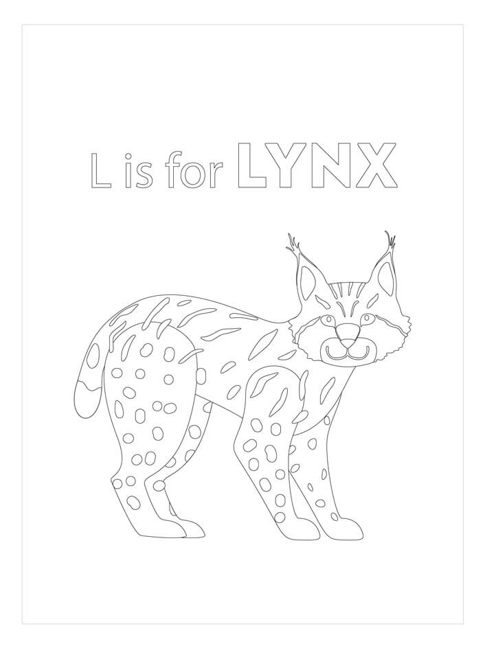 dibujo l es para lince para colorear