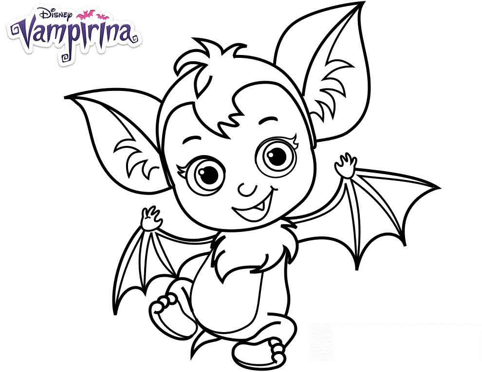 Dibujo de Bebé Murciélago Vampirina Hauntley para Colorear y Imprimir