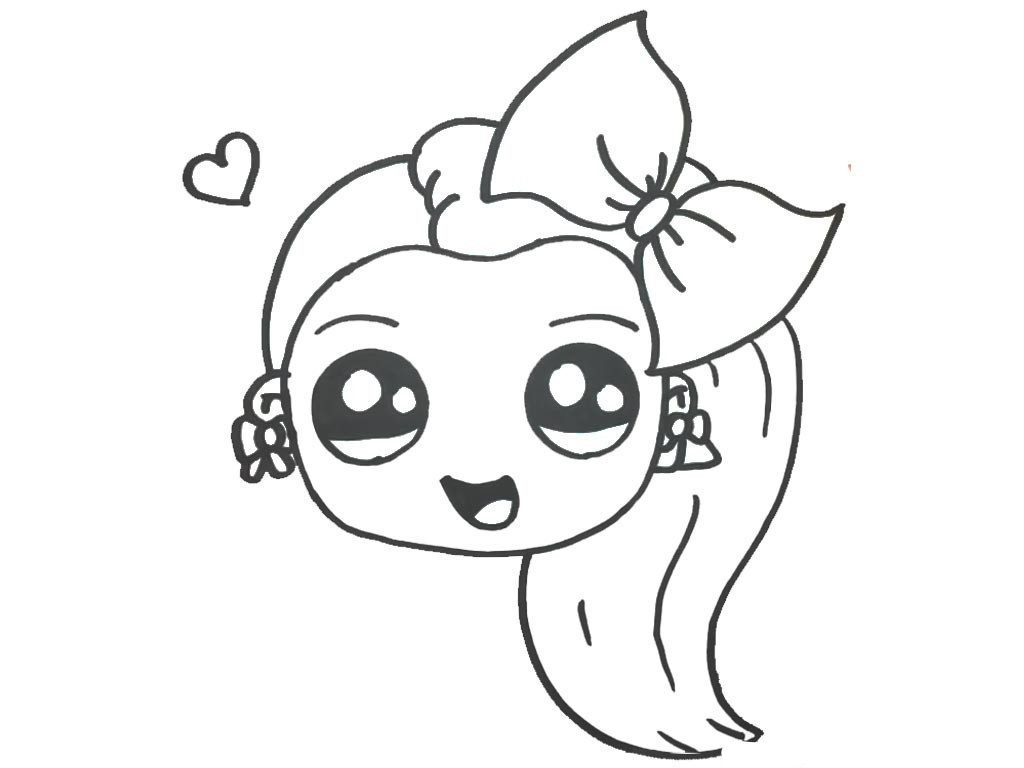 Dibujo de Jojo Siwa Cara Linda para Colorear y Imprimir