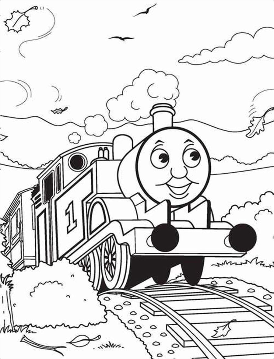 Dibujo de Lindo Tren para Colorear y Imprimir