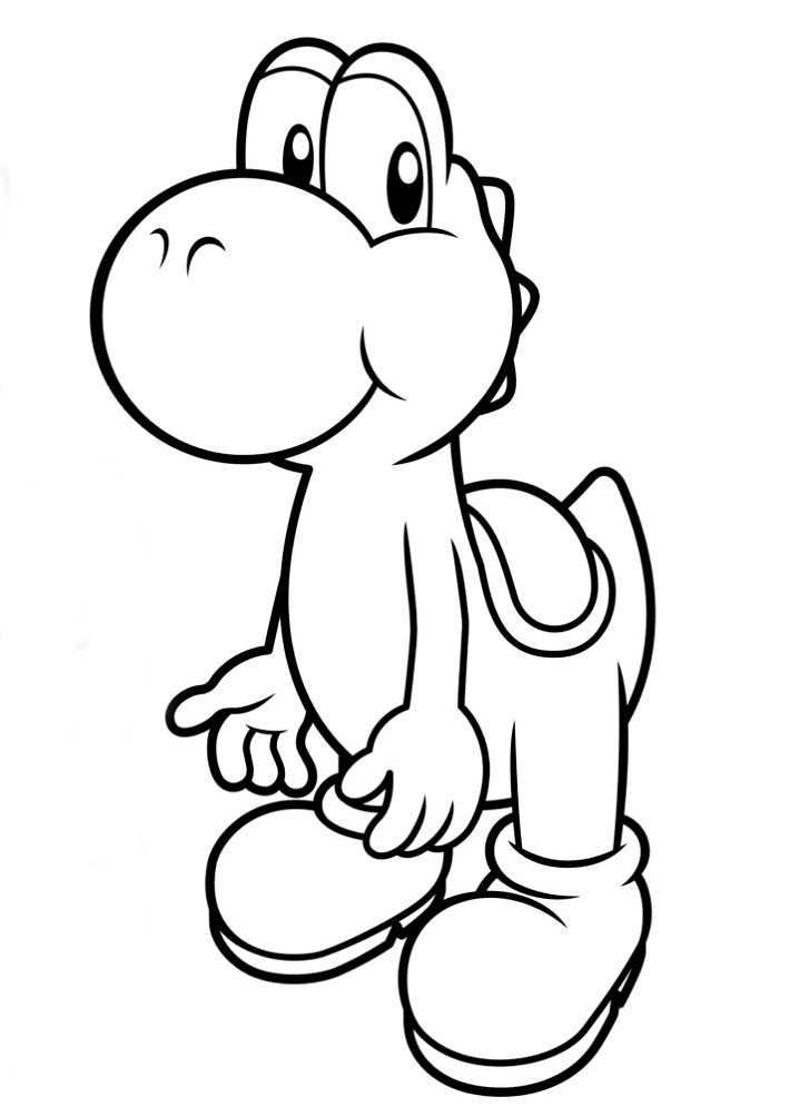 Dibujo de Lindo Yoshi para Colorear y Imprimir